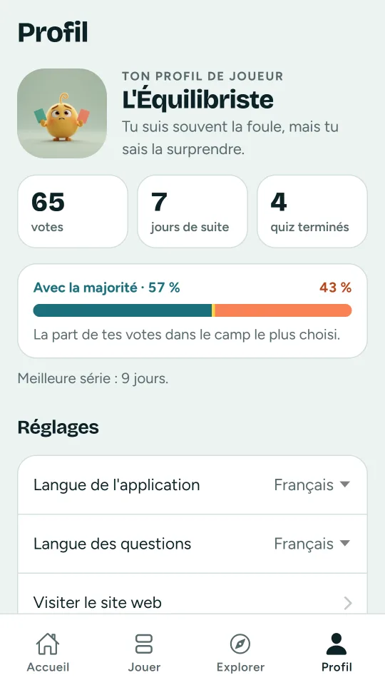 Ton profil de joueur